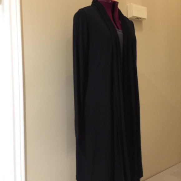 Yest Yessica Long Length Cardigan Sweater Black Size 16 Business Casual - Picture 4 of 12